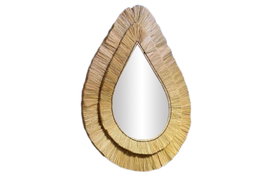 DKD Home Decor Espejo Yute Lágrima Natural 62x5x80 cm