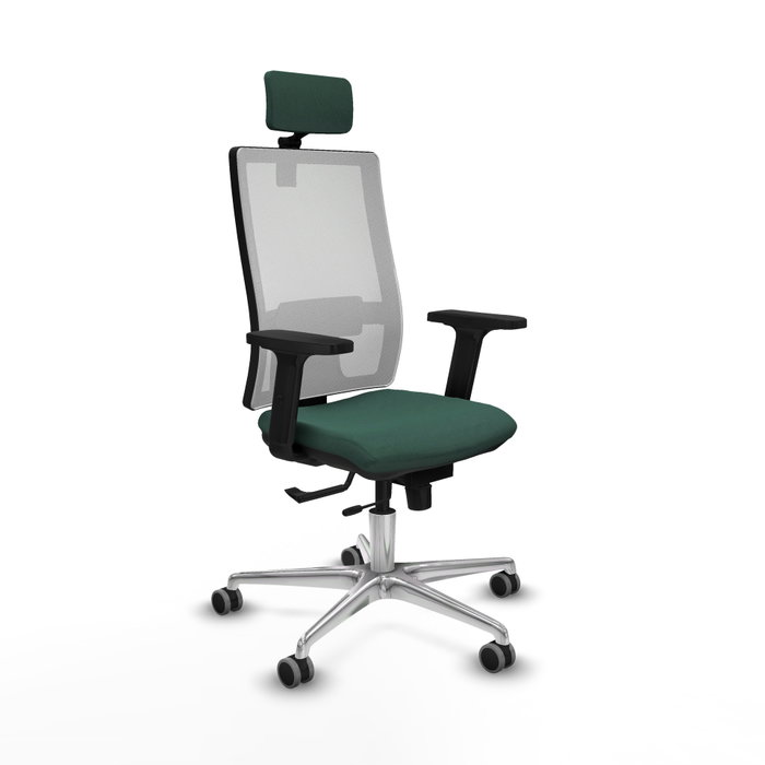 PIQUERAS Y CRESPO Silla de oficina Horna con mecanismo Sincro/Traslack Verde botella y Blanco PIQUERAS Y CRESPO Silla de oficina Horna con mecanismo Sincro/Traslack Verde botella y Blanco