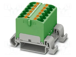 PHOENIX CONTACT PTFIX 12X4-NS35A GN Conector de Carril Push-In 32A 800V 12 Bornas