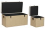 DKD Home Decor Baul Tradicional Beige Natural 80 x 40 x 45 cm Set de 3