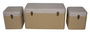 DKD Home Decor Baul Tradicional Beige Natural 80 x 40 x 45 cm Set de 3