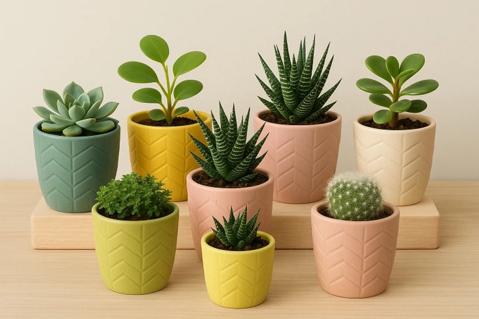 DKD Home Decor Maceta Dolomite Zigzag Surtido de 6 Unidades