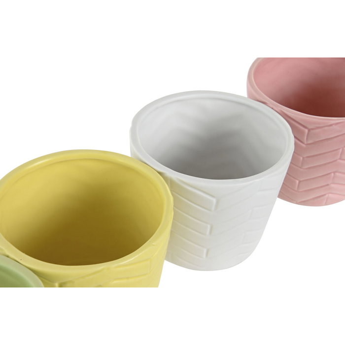 DKD Home Decor Maceta Dolomite Zigzag Surtido de 6 Unidades DKD Home Decor Maceta Dolomite Zigzag Surtido de 6 Unidades