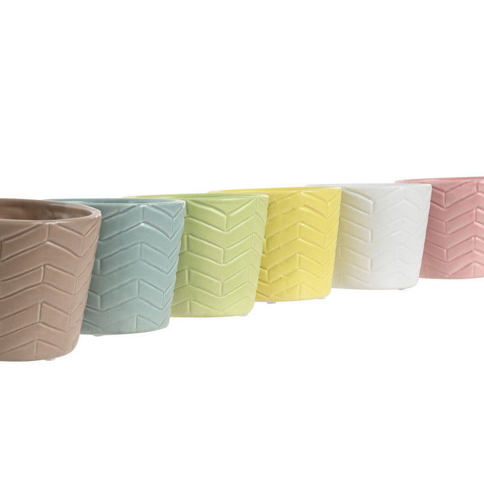 DKD Home Decor Maceta Dolomite Zigzag Surtido de 6 Unidades DKD Home Decor Maceta Dolomite Zigzag Surtido de 6 Unidades