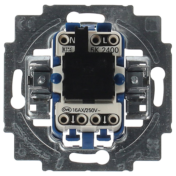 BUSCH-JAEGER Interruptor Oscilante 2400/5 USK - Azul, Cromo, IP20, 1 Módulo, Montaje en Pared, 250 V, 16 A
