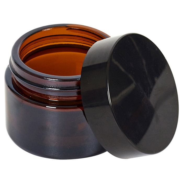 Cosmetic Club Juego 2 Botes Vidrio 50-30 Ml para Cosméticos con Tapa Blanca Interior