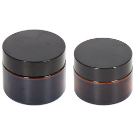 Cosmetic Club Juego 2 Botes Vidrio 50-30 Ml para Cosméticos con Tapa Blanca Interior