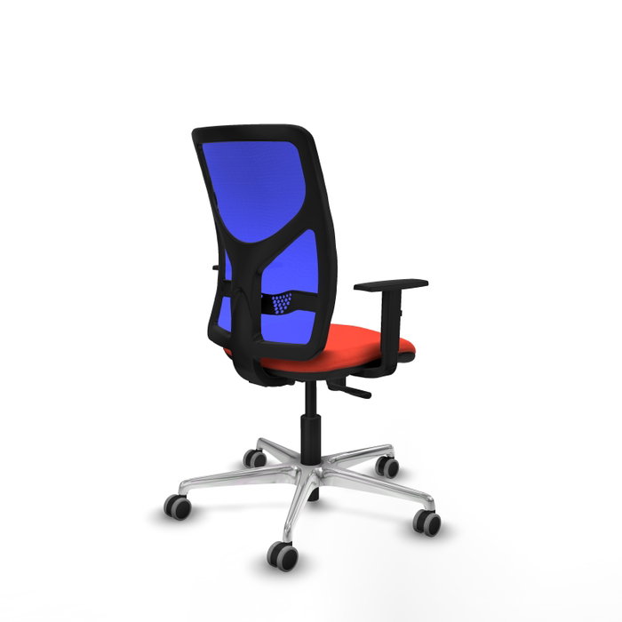 PIQUERAS Y CRESPO Silla de oficina Motilla con mecanismo Sincro, Tela Naranja oscuro y Malla Azul PIQUERAS Y CRESPO Silla de oficina Motilla con mecanismo Sincro, Tela Naranja oscuro y Malla Azul