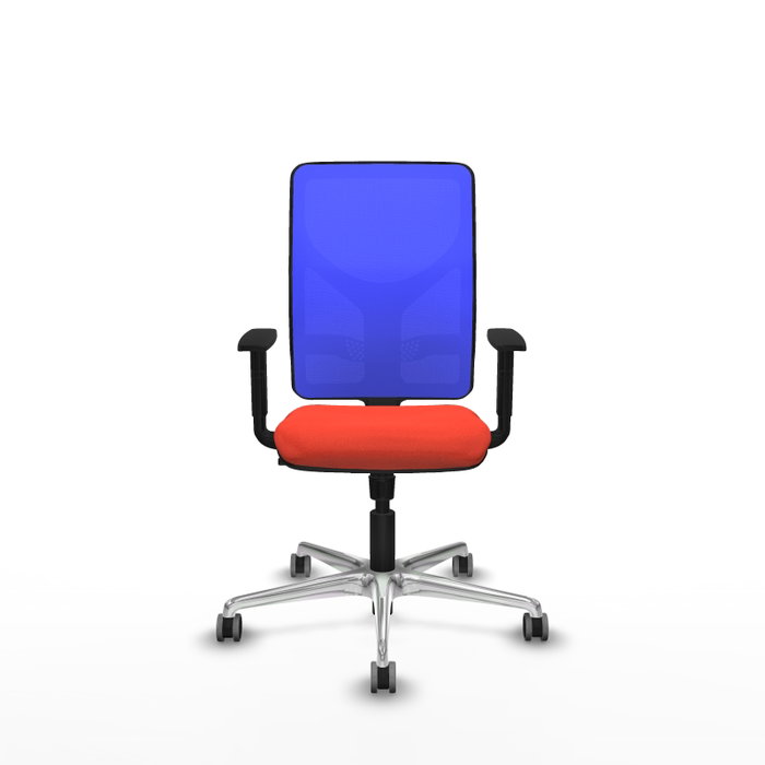 PIQUERAS Y CRESPO Silla de oficina Motilla con mecanismo Sincro, Tela Naranja oscuro y Malla Azul PIQUERAS Y CRESPO Silla de oficina Motilla con mecanismo Sincro, Tela Naranja oscuro y Malla Azul