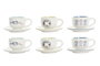 DKD Home Decor Set de 6 Tazas Cafe Mediterraneo Coleccion Salitre Azul Verde Dolomita 23 x 20 x 20 cm Capacidad 180ml Apto Microondas Lavavajillas