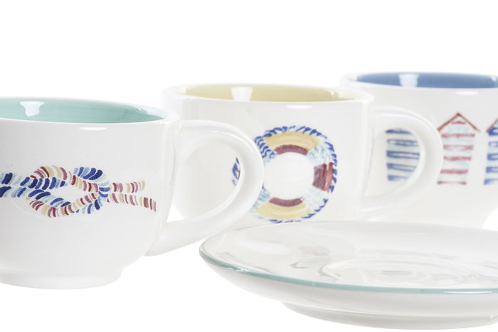DKD Home Decor Set de 6 Tazas Cafe Mediterraneo Coleccion Salitre Azul Verde Dolomita 23 x 20 x 20 cm Capacidad 180ml Apto Microondas Lavavajillas DKD Home Decor Set de 6 Tazas Cafe Mediterraneo Coleccion Salitre Azul Verde Dolomita 23 x 20 x 20 cm Capacidad 180ml Apto Microondas Lavavajillas