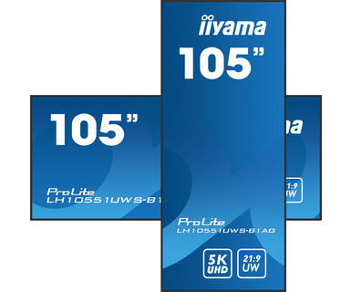 Iiyama LH10551UWS-B1AG Monitor Profesional 105" 5K UW 5120x2160 IPS 24/7 Uso Horizontal y Vertical 8ms 500cd 21:9 HDMI DP USB-C