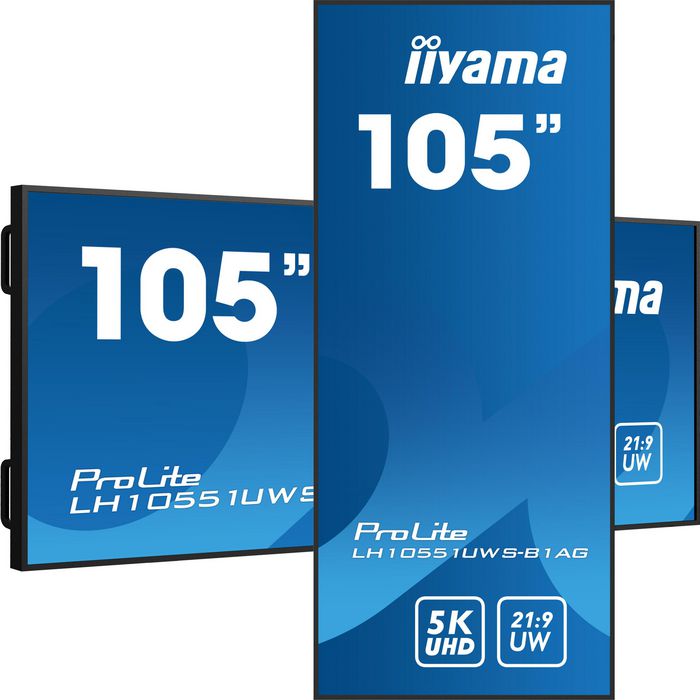 iiyama LH10551UWS-B1AG Monitor Profesional 105 Pulgadas 5120x2160 UW5K Ultra-Wide 21:9 IPS Panel 500 cd/m2 para Modo Paisaje o Retrato, Signage Digital iiyama LH10551UWS-B1AG Monitor Profesional 105 Pulgadas 5120x2160 UW5K Ultra-Wide 21:9 IPS Panel 500 cd/m2 para Modo Paisaje o Retrato, Signage Digital