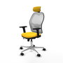 PIQUERAS Y CRESPO Silla de oficina Jorquera con mecanismo Sincro/Traslack, Amarillo y Blanco