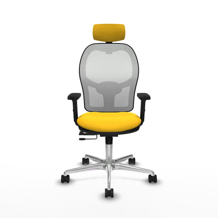 PIQUERAS Y CRESPO Silla de oficina Jorquera con mecanismo Sincro/Traslack, Amarillo y Blanco