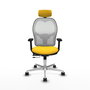 PIQUERAS Y CRESPO Silla de oficina Jorquera con mecanismo Sincro/Traslack, Amarillo y Blanco