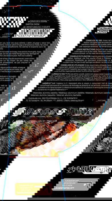 Inde Sartén 24 cm Aluminio Inducción Leather Quttin (6 Unidades)