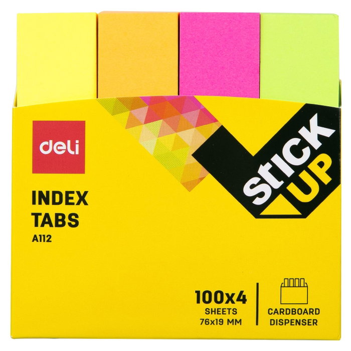 Deli Índices adhesivos Stick Up colores neón surtidos 76x19mm Deli Índices adhesivos Stick Up colores neón surtidos 76x19mm