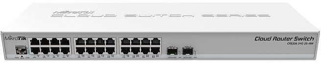 MikroTik CRS326-24G-2S+RM Switch de 24 puertos Gigabit con 2 SFP+ MikroTik CRS326-24G-2S+RM Switch de 24 puertos Gigabit con 2 SFP+