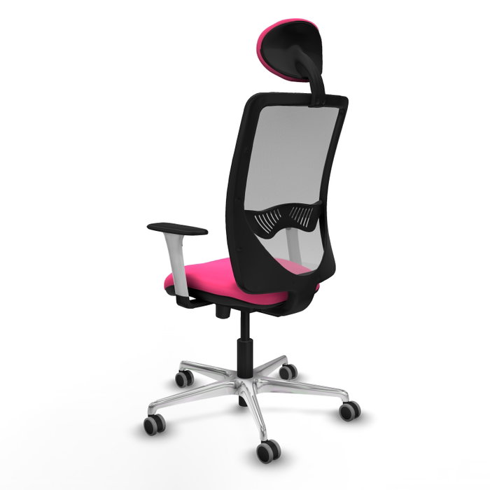 PIQUERAS Y CRESPO Silla de oficina Zulema Rosa y Gris con mecanismo Sincro/Traslack PIQUERAS Y CRESPO Silla de oficina Zulema Rosa y Gris con mecanismo Sincro/Traslack