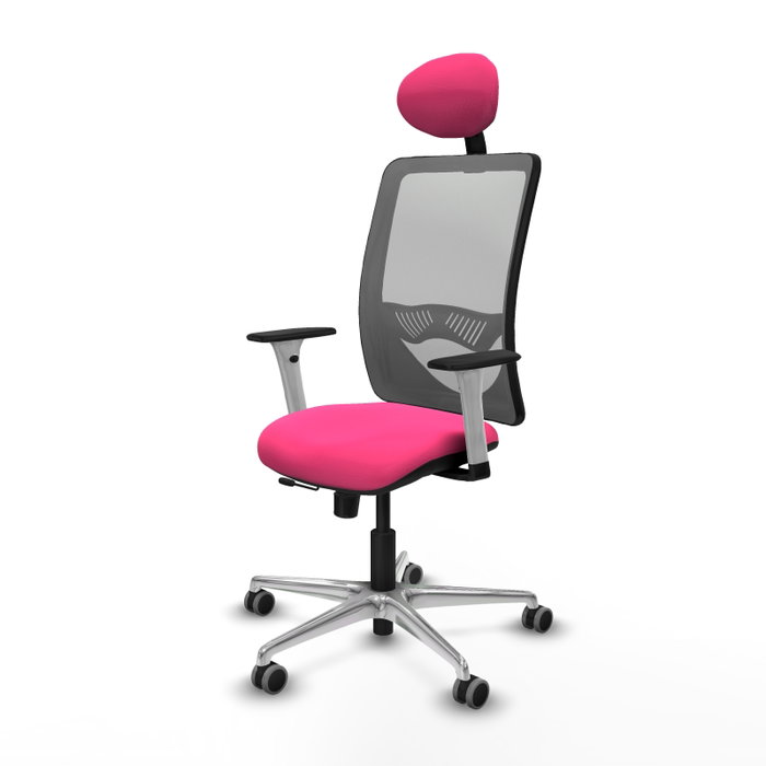 PIQUERAS Y CRESPO Silla de oficina Zulema Rosa y Gris con mecanismo Sincro/Traslack PIQUERAS Y CRESPO Silla de oficina Zulema Rosa y Gris con mecanismo Sincro/Traslack