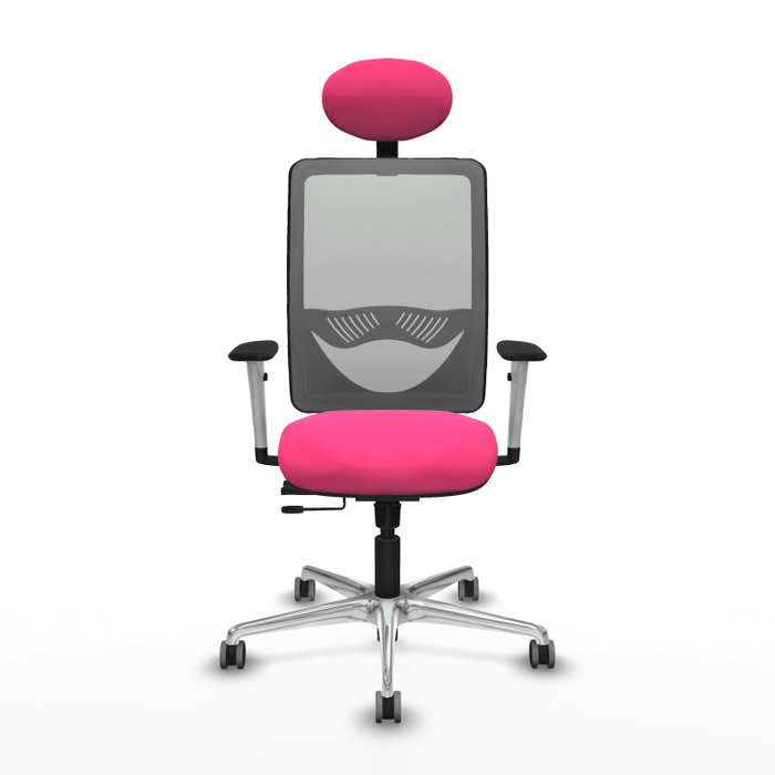 PIQUERAS Y CRESPO Silla de oficina Zulema Rosa y Gris con mecanismo Sincro/Traslack PIQUERAS Y CRESPO Silla de oficina Zulema Rosa y Gris con mecanismo Sincro/Traslack
