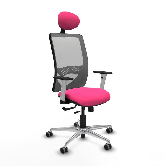 PIQUERAS Y CRESPO Silla de oficina Zulema Rosa y Gris con mecanismo Sincro/Traslack PIQUERAS Y CRESPO Silla de oficina Zulema Rosa y Gris con mecanismo Sincro/Traslack