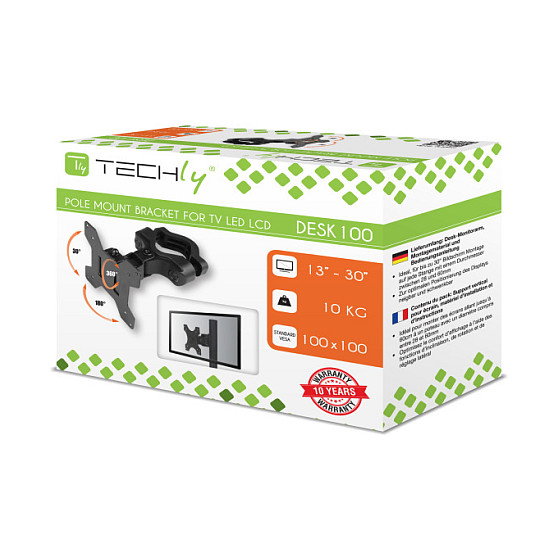 Techly ICALCD100BK Soporte para Monitor de 13-30 pulgadas, Negro
