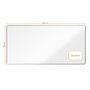 NOBO Pizarra blanca magnética Premium Plus de acero lacado con marco de aluminio 200x100 cm
