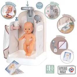 Smoby SMO3032162203828 Ducha de Baño para Bebé con Empujador de Espuma, Desenfudable y Funcional, hasta 40 cm