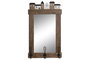 DKD Home Decor Espejo de Paulownia y Metal con Perchero Desgastado 40x9x68 cm