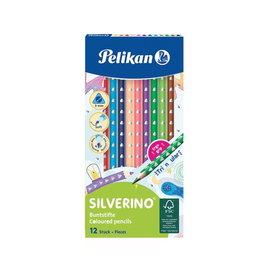 Lapices De Colores Pelikan Silverino Jumbo Triangular Estuche De 12 (700634)