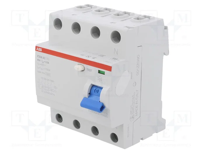 ABB F204AC-63/0.3 Interruptor Diferencial 4 Polos 63A 300mA ABB F204AC-63/0.3 Interruptor Diferencial 4 Polos 63A 300mA