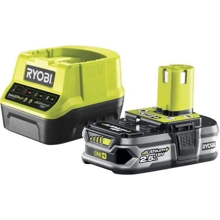 Ryobi RYO4892210203946 Motosierra Inalámbrica Compacta 18V ONE+, Guía 20 cm, con Batería 2.5Ah y Cargador 1.5A