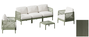 DKD Home Decor Conjunto de Sofá 4 Piezas Verde Menta