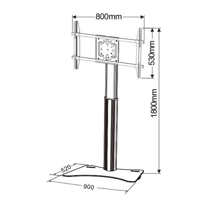 Techly ICA-TR39 Base para televisor 32-70 pulg 40kg VESA 800x400mm Negro/Plata