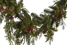 DKD Home Decor Guirnalda Navidad Tradicional Verde Rojo 9 x 180 x 30 cm (2 Unidades)