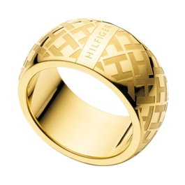 Tommy Hilfiger Anillo Dorado de Acero Inoxidable Talla 54