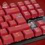 Blade Gaming Teclado Gaming Mecánico TKL OP4001 One Piece Oficial - Switch Marrón Táctil, Retroiluminación Roja LED, Borgoña, Inglés/Español
