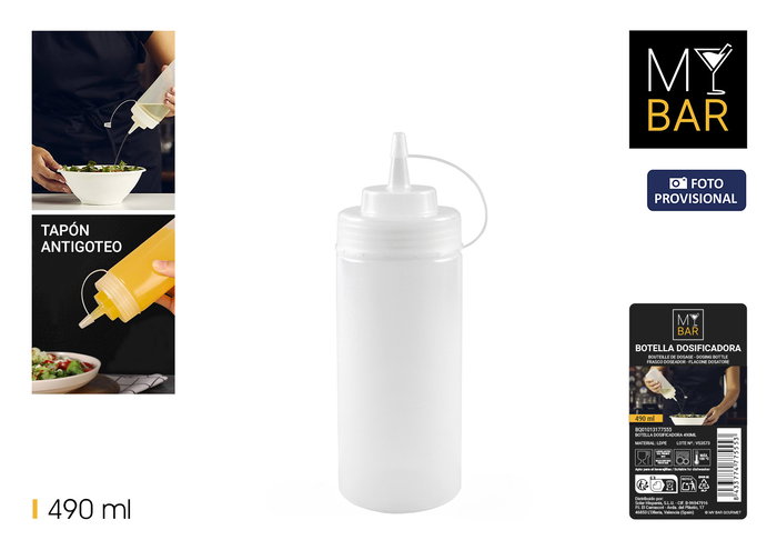 My Bar Botella Dosificadora 490ml (24 Unidades) My Bar Botella Dosificadora 490ml (24 Unidades)