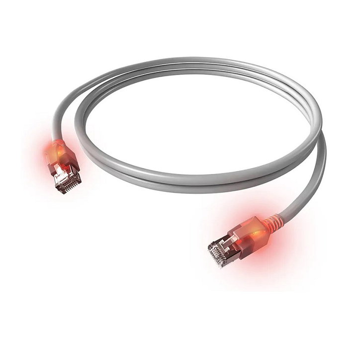 EASYLAN DualBoot LED Patchkabel RJ45 S/FTP Kat.6A Class EA mit saCon Stecker LSOH grau 1.5m EASYLAN DualBoot LED Patchkabel RJ45 S/FTP Kat.6A Class EA mit saCon Stecker LSOH grau 1.5m