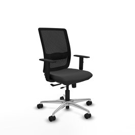 PIQUERAS Y CRESPO Silla de oficina Haches con mecanismo Sincro/Traslack Gris oscuro y Negro