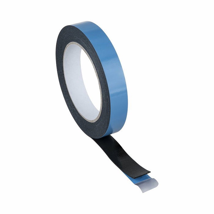 Geko Cinta doble cara exterior transparente con soporte de espuma negra 19 mm x 5 m