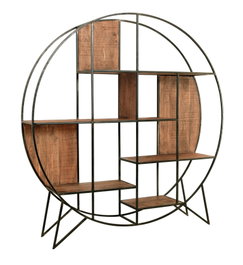 DKD Home Decor Estantería de Acacia y Metal Marrón y Negro