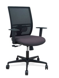 PIQUERAS Y CRESPO Silla Yunquera con Mecanismo Sincro, Malla Negra y Asiento Gris Oscuro