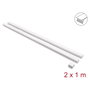 DeLOCK Pack de 2 Canaletas Autoadhesivas con Tapa Deslizante 30 x 14 mm, 1 m, Blanco