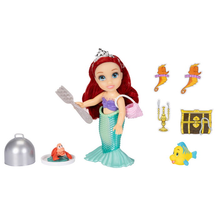 JAKKS PACIFIC Muñeca Ariel Mar y Tierra La Sirenita Disney 15cm con Accesorios