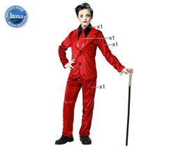 atosa Traje de Vampiro Rojo con Corbata para Niño