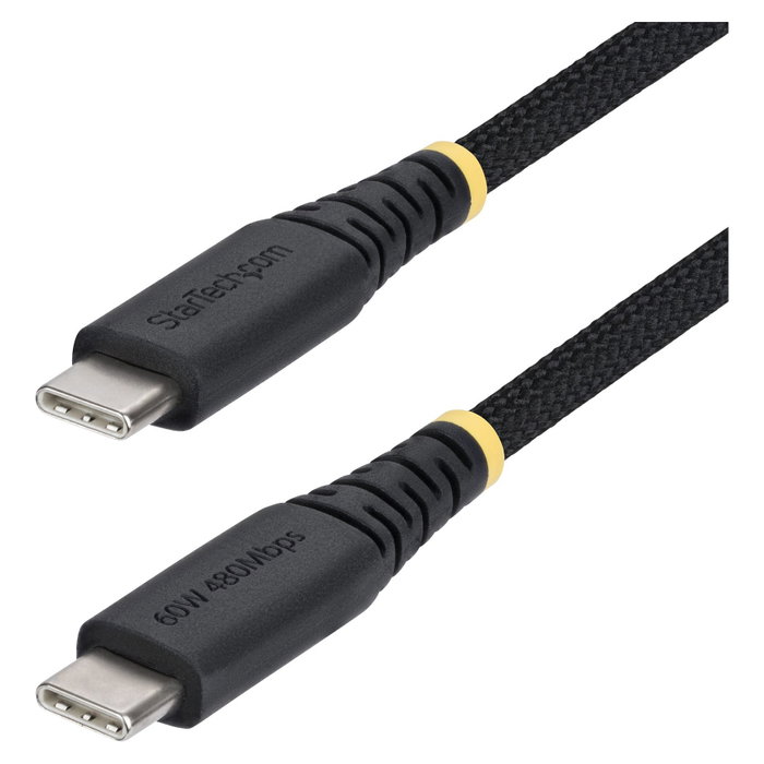 StarTech.com Cable de carga USB-C trenzado de 2m, 60W, 3A, Negro