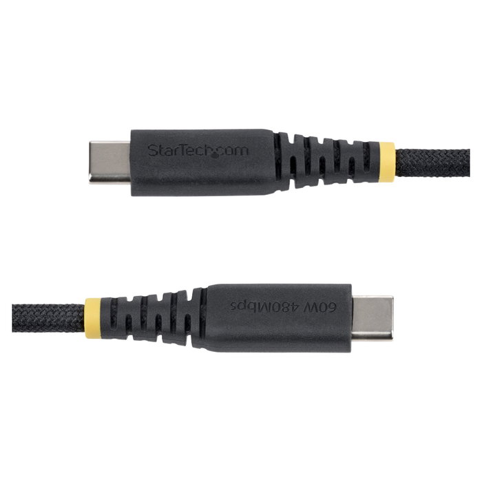 StarTech.com Cable de carga USB-C trenzado de 2m, 60W, 3A, Negro